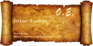 Oster Evetke névjegykártya